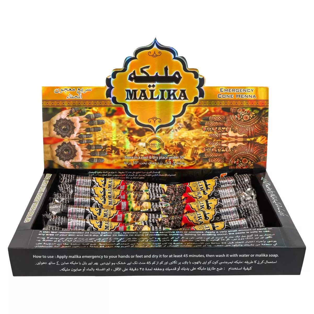 Henna Tattoo Farbe Schwarz 3 x Kegel