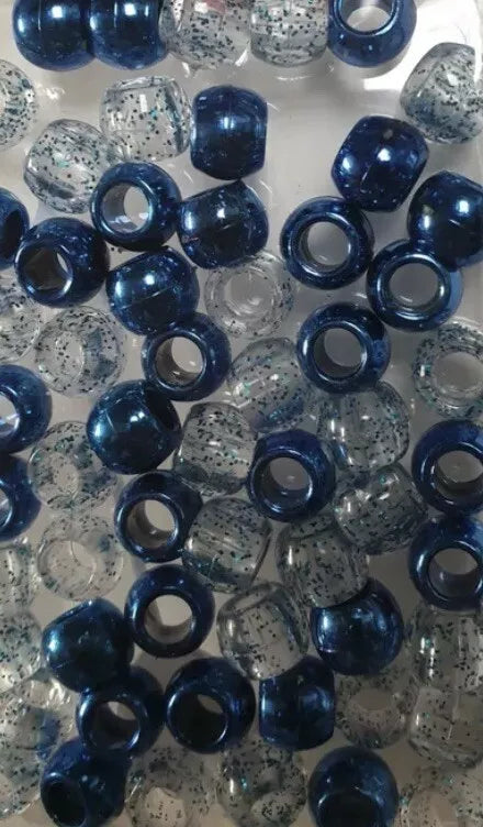 Haarperlen Blau glänzend