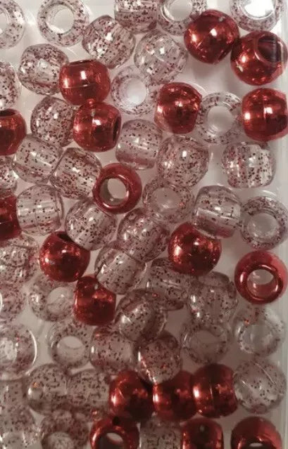 Haarperlen Rot glänzend