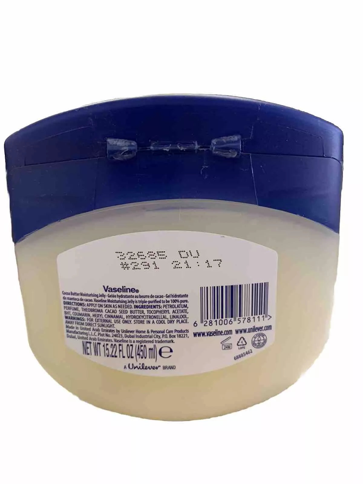 Vaseline Cocoa Butter Moisturising Jelly 450ml.