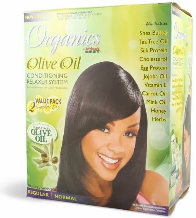 Africa Best Organics Olive Relaxer Valua Pack Kit Regular