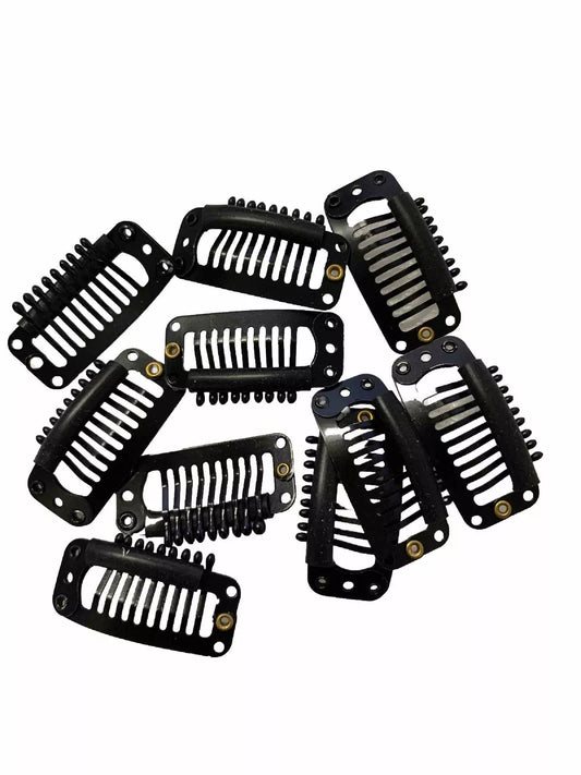 Perückenclips Extension Perücke Tressen Schwarz 10 stk.