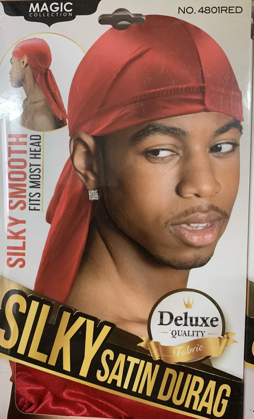 Durag Silky Satin Bandana kopftuch Deluxe Qualtity Rot