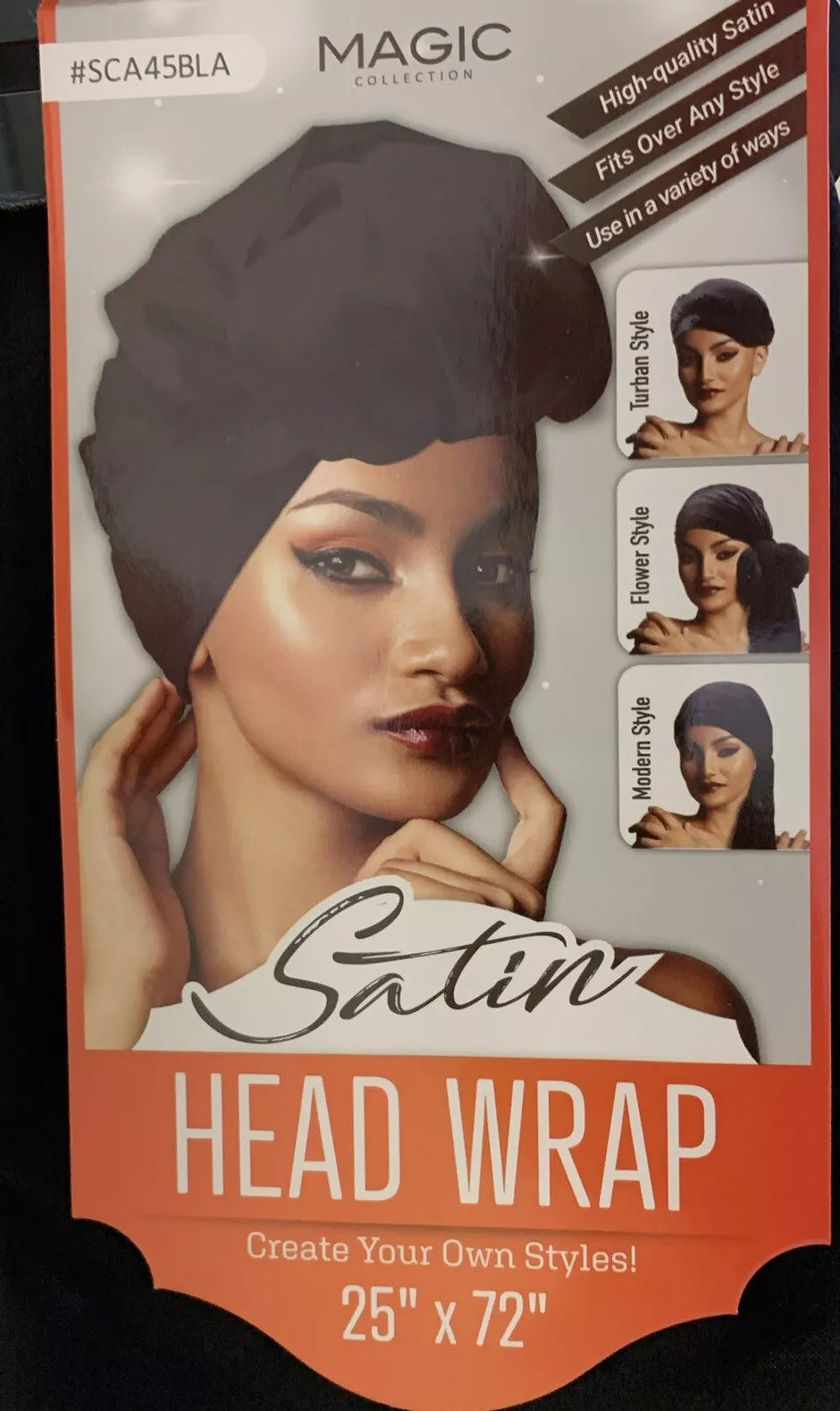 Kopftuch Satine Schwarz