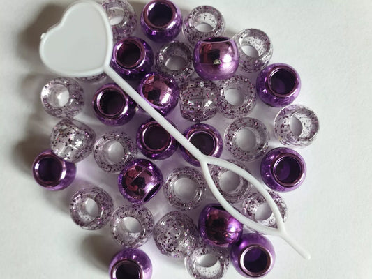 Haarperlen Lila glänzend