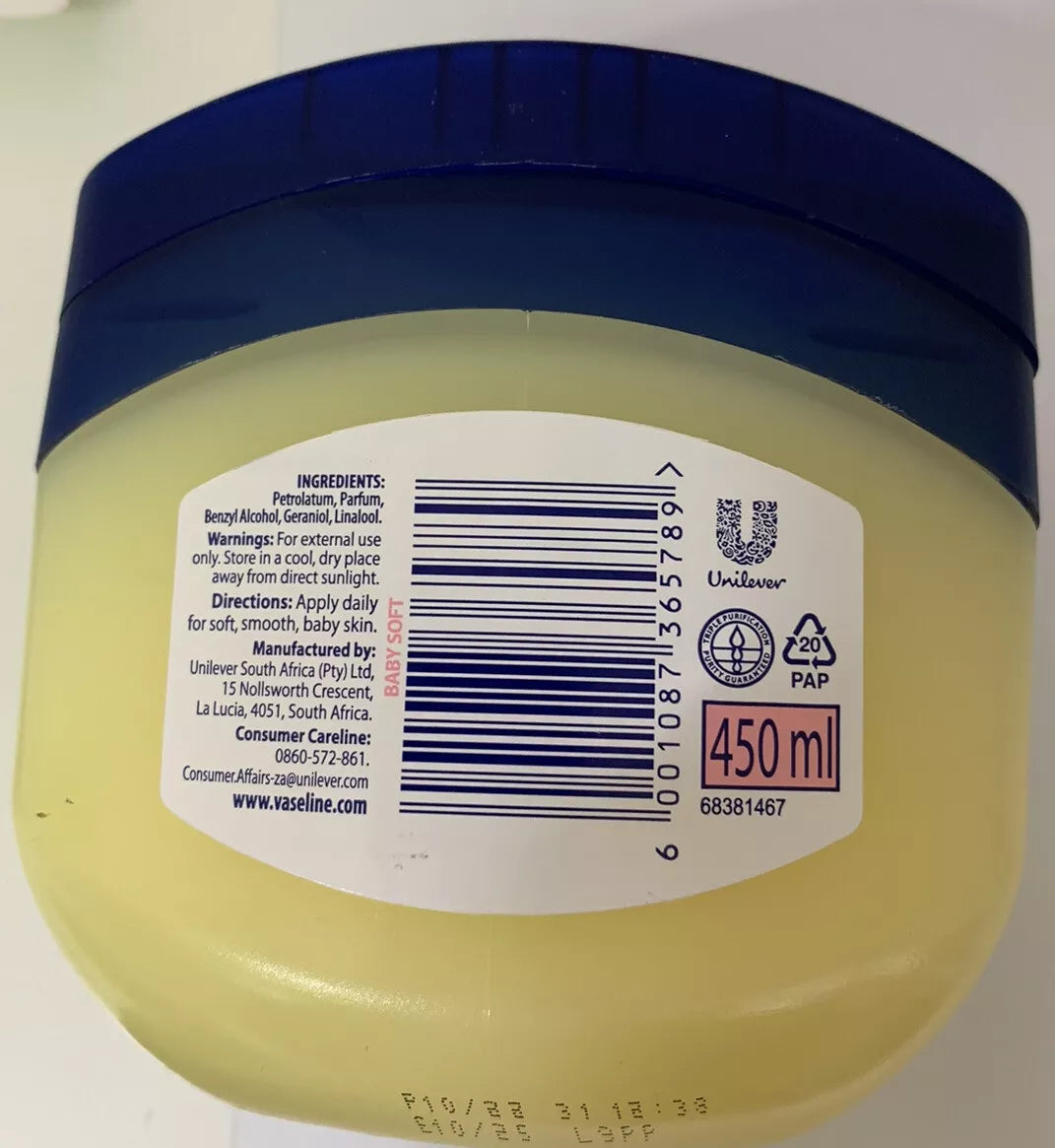 Vaseline BLUE SEAL gentle Jelly 450ml