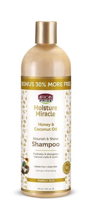 African Pride Honig Kokosnussöl Nähren Glänzen Shampoo 473ml